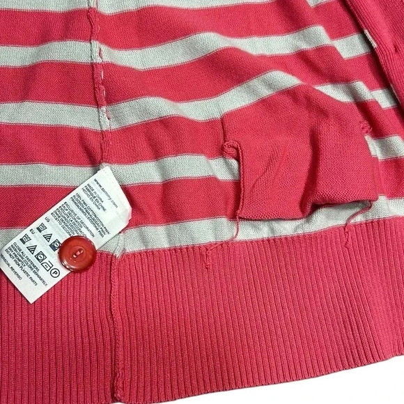 Tommy  Hilfiger long striped button front cardigan,women Large.100% Pima cotton - Picture 7 of 16